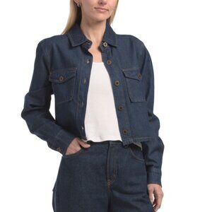 NWT HERITAGE DENIM Contrast Stitching Dark Denim Lightweight Cotton Jacket